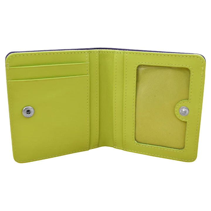 Two Tone Mini Bifold Wallet | Purple/Pear