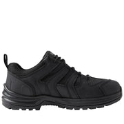 Black athletic shoe on a white background