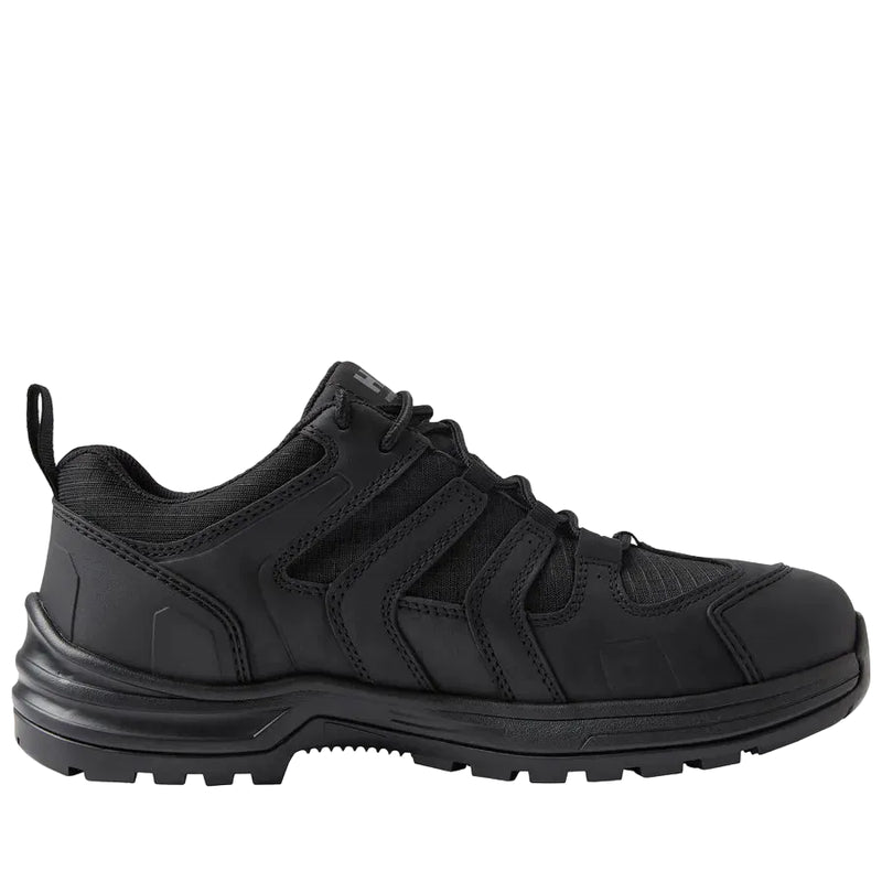 Black athletic shoe on a white background