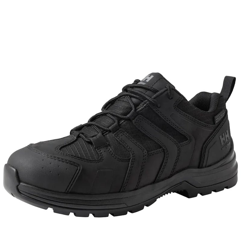 Black hiking shoe on a white background