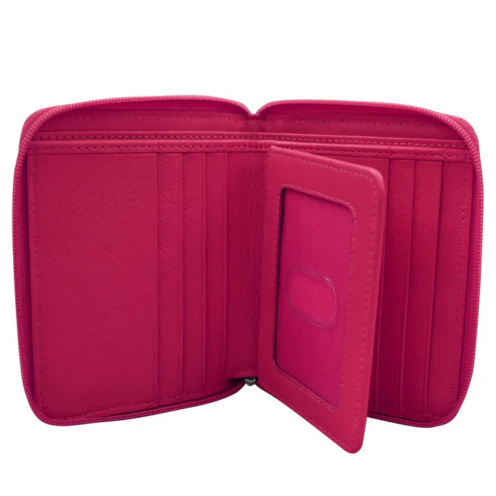 Small Zip Around Wallet | Indian Pink