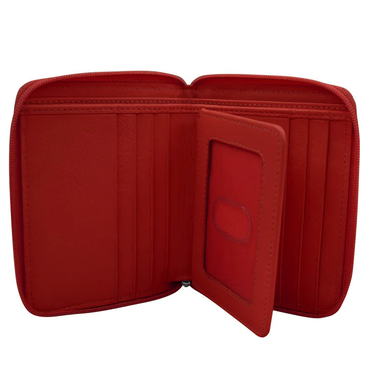Small Zip Around Wallet | Red