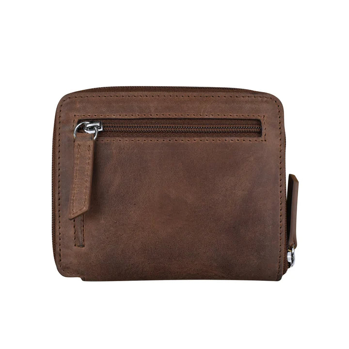 Small Zip Around Wallet | Rustic Brown