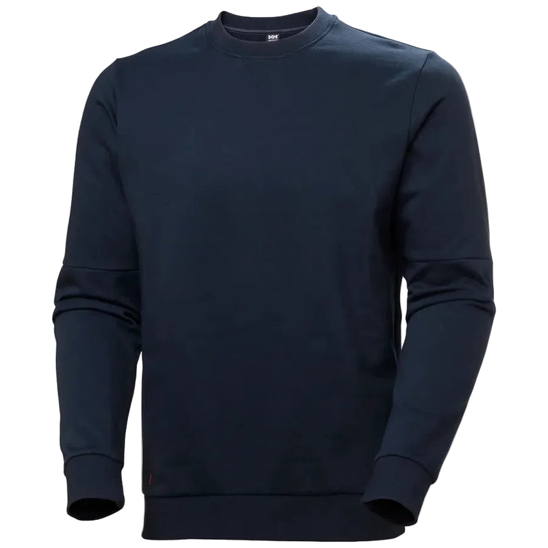 Navy blue sweatshirt on a light gray background