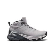 keen Targhee apex in a grey and dark grey color with white ascents on a black sole. 