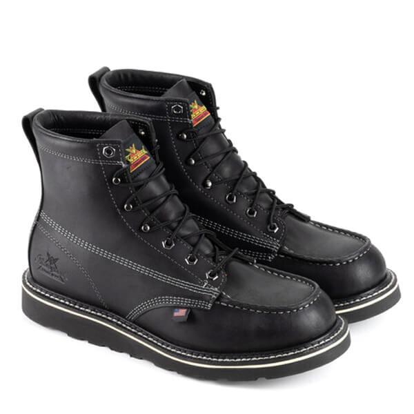 Thorogood Mens American Heritage Midnight Series 6in Black Moc Toe Boot