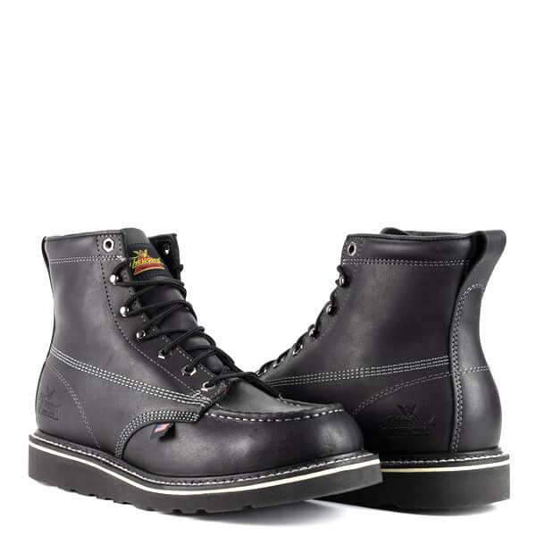 Thorogood Mens American Heritage Midnight Series 6in Black Moc Toe Boot