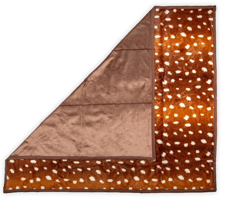 Large 60" x 50" blanket with deer pattern and measurement details.
