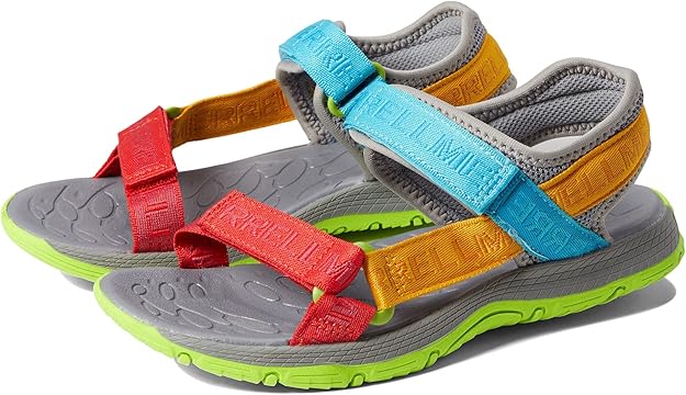 Big Kid's Kahuna Web Sandal | Grey Logo Multi