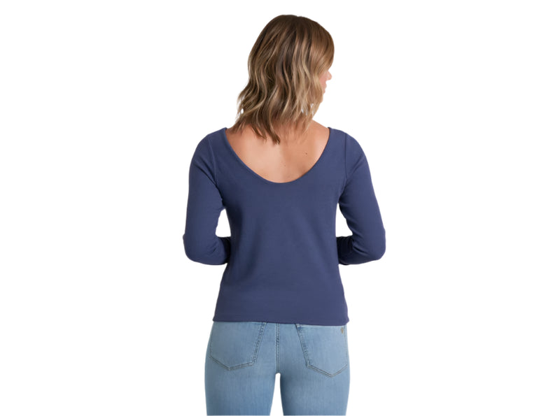 Women's Remi Long Sleeve Scoop Back Top | Nocturne Blue