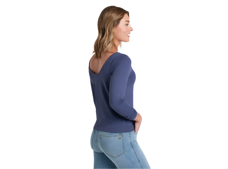 Women's Remi Long Sleeve Scoop Back Top | Nocturne Blue