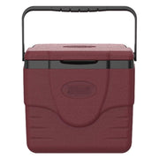 Dark red cooler on a white background.
