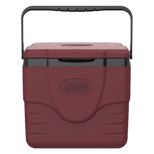 Dark red cooler on a white background.
