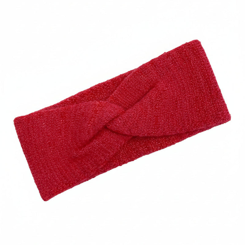 Red headband against a white background. 