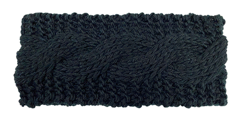 Sun Valley Cable Knit Earband | Black
