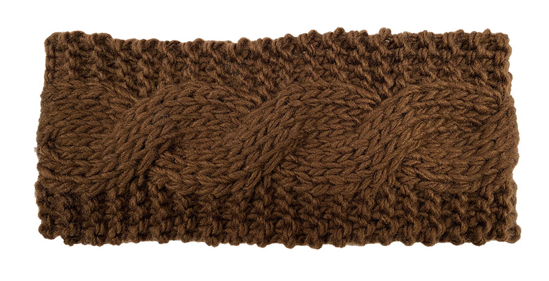 Sun Valley Cable Knit Earband | Brown