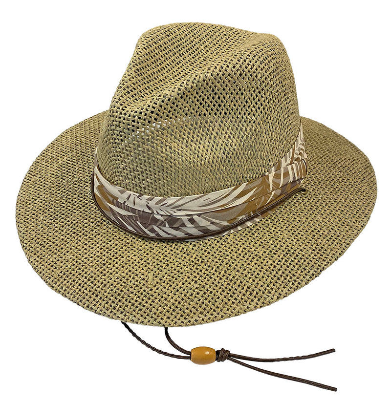 West Palm Twisted Paper Safari Hat | Palm Print