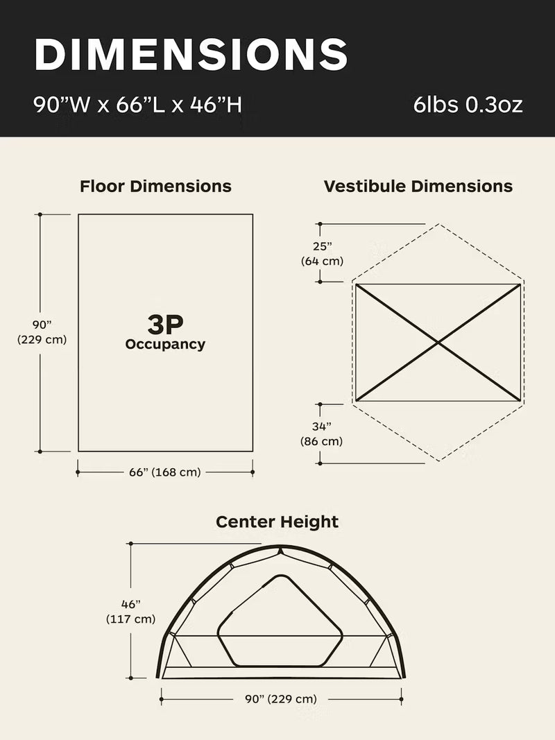 Tungsten 3 Person Tent | Solar/Red Sun
