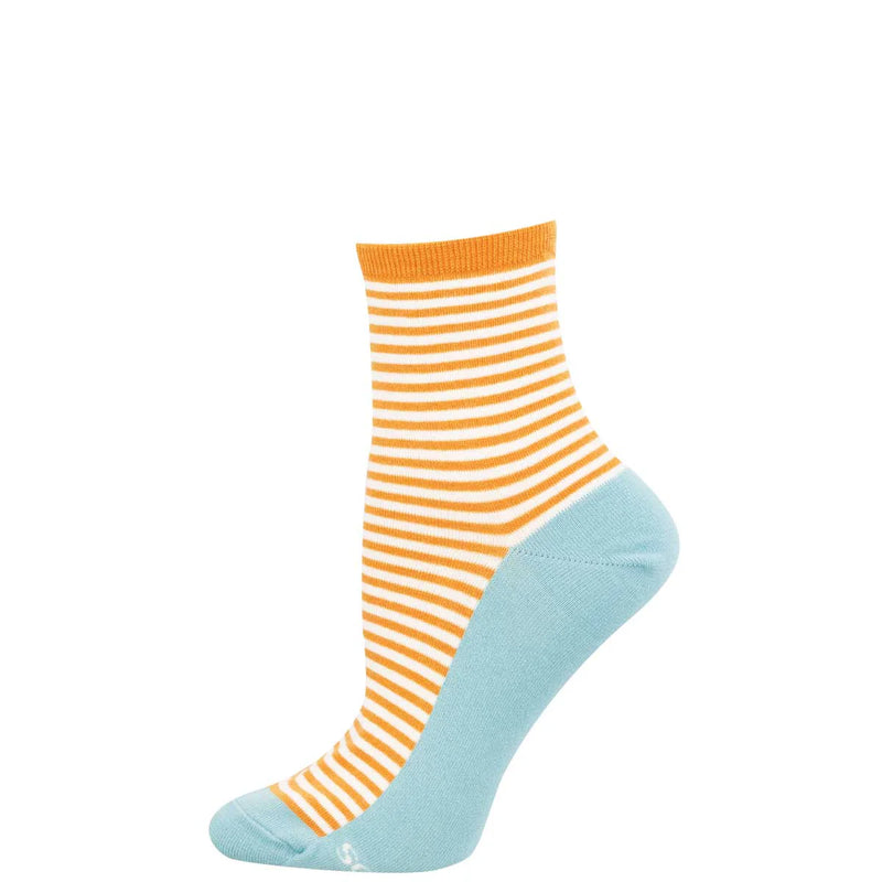 Women's Sailor with Contrast Footbed Mini Crew | Orange/Blue