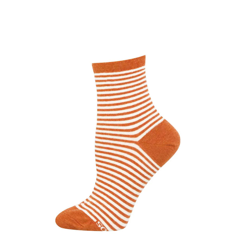 Women's Sailor Stripe Mini Crew | Burnt Orange Heather