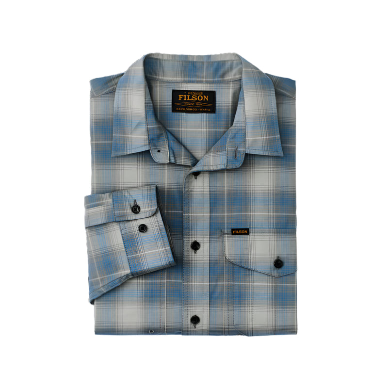 Men's Long Sleeve Twin Lakes Shirt | Blue Gray Plaid