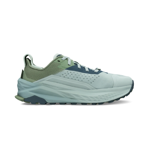 Light blue and green athletic shoe on a white background