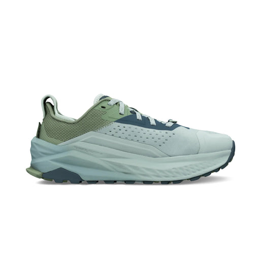 Light blue and green athletic shoe on a white background