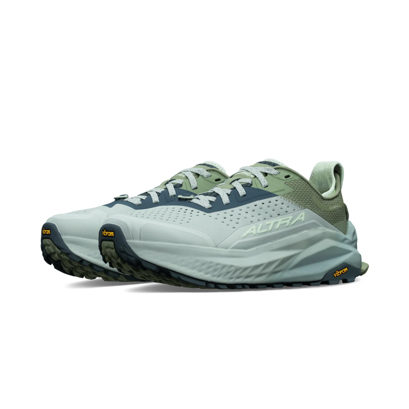 Gray running shoe with brand logo on a white background