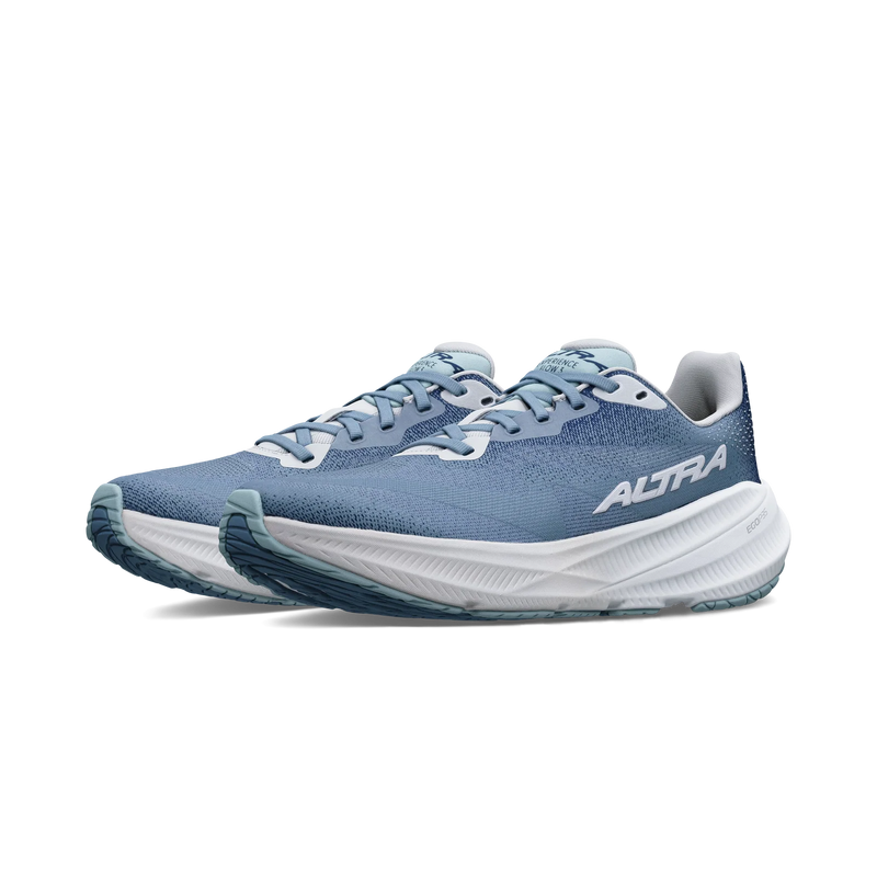 A pair of blue running shoes