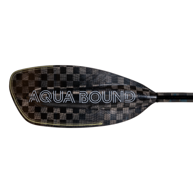 Black checkered paddle with an Aqua Bound logo on a white background.