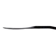 Side view of a black paddle on a white background.