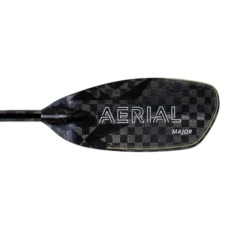 Black checkered paddle with an Aerial Major logo on a white background.