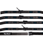 Three black and gray diving rods with Aqua Bound branding on a white background