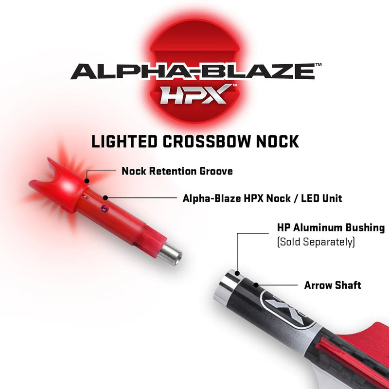 Alpha-Blaze HPX Lighted Crossbow Nock 3-pack | Red