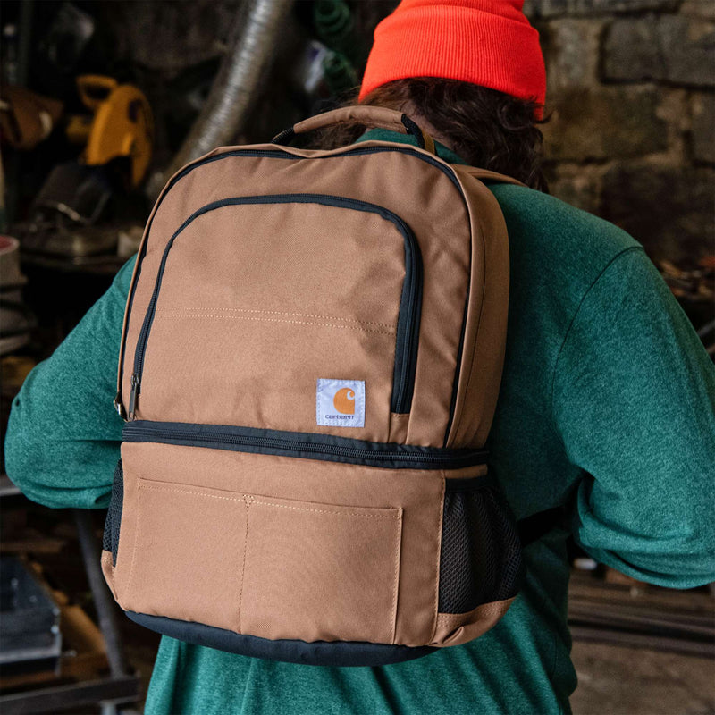 Insulated 24 Can Two Compartment Cooler Backpack | Black