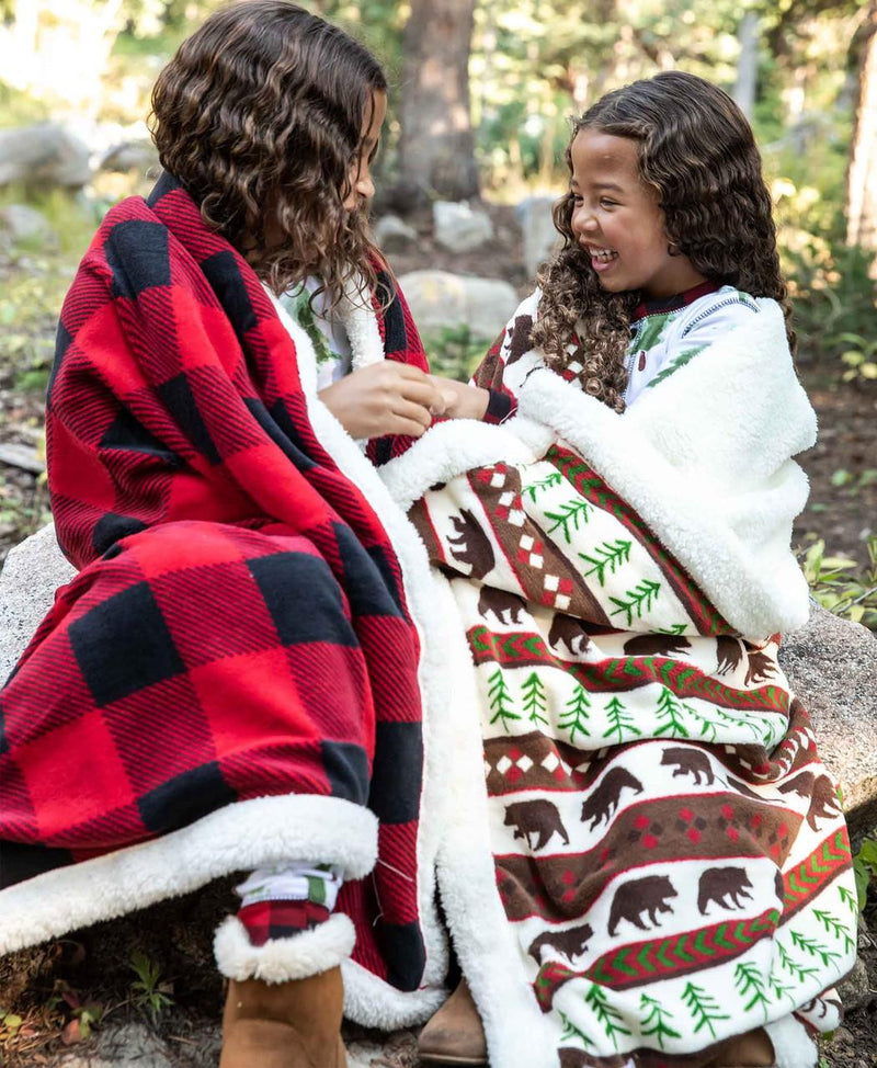 Red Plaid Sherpa Throw Blanket
