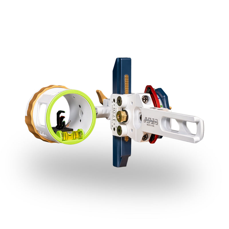 Archery bow sight on a white background