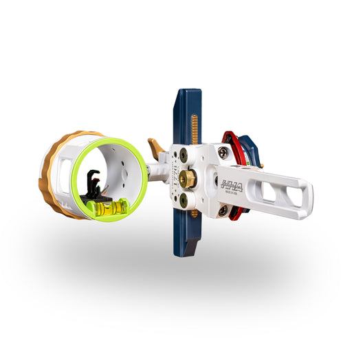 Archery bow sight on a white background