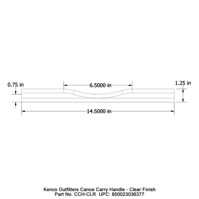 Kenco Outfitters Canoe Carry Handle Clear Finish