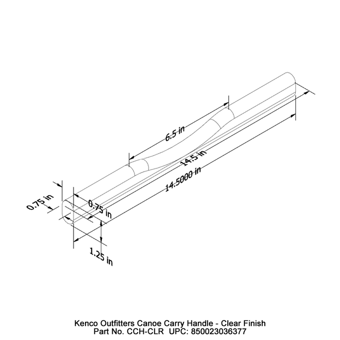 Kenco Outfitters Canoe Carry Handle Clear Finish