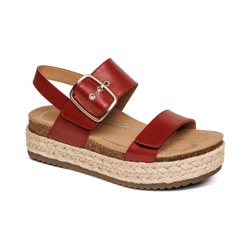 Women's Vania Arch Support Platform Sandal Red
