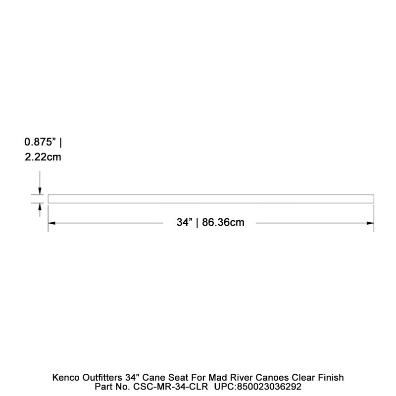 Kenco Outfitters 34" Cane Canoe Seat for Mad River Canoes - Clear Finish