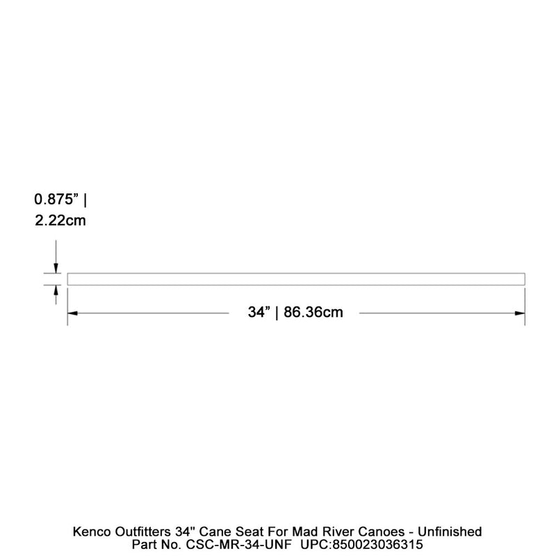 Kenco Outfitters 34" Cane Seat for Mad River Canoes - Unfinished