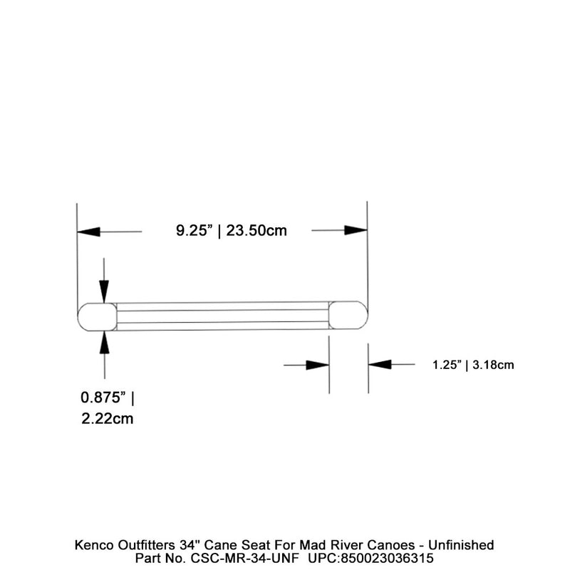 Kenco Outfitters 34" Cane Seat for Mad River Canoes - Unfinished