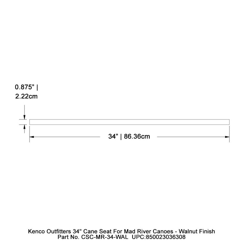 Kenco Outfitters 34" Cane Seat for Mad River Canoes - Walnut Finish