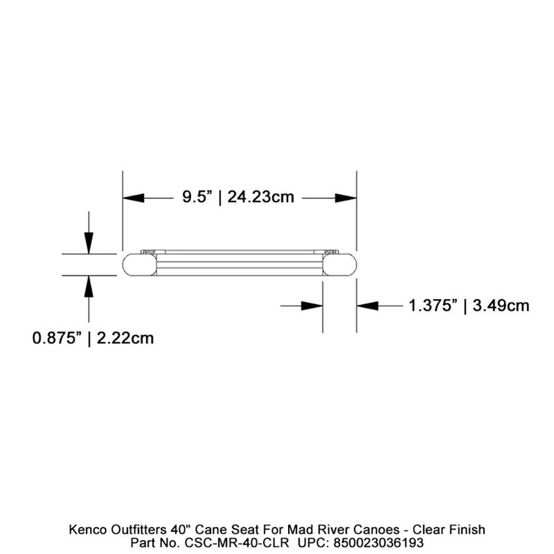 Kenco Outfitters 40" Cane Seat for Mad River Canoes - Clear Finish
