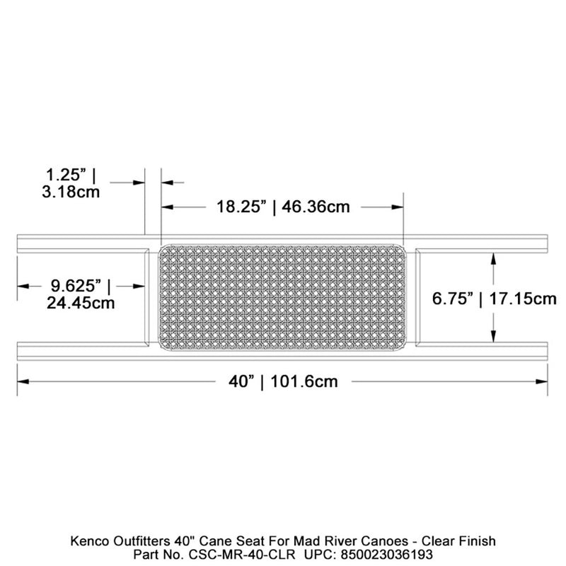 Kenco Outfitters 40" Cane Seat for Mad River Canoes - Clear Finish