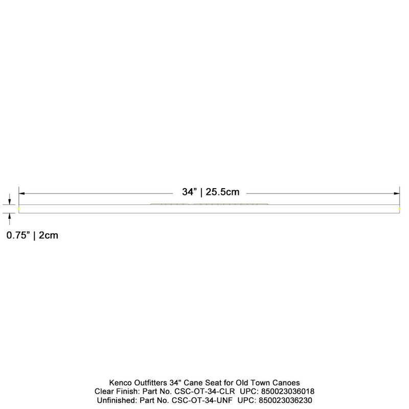 Kenco Outfitters 34" Cane Seat for Old Town Canoes - Unfinished