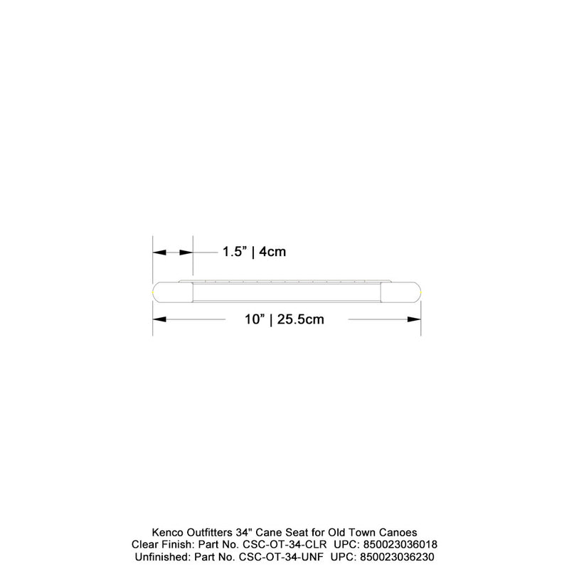 Kenco Outfitters 34" Cane Seat for Old Town Canoes - Unfinished