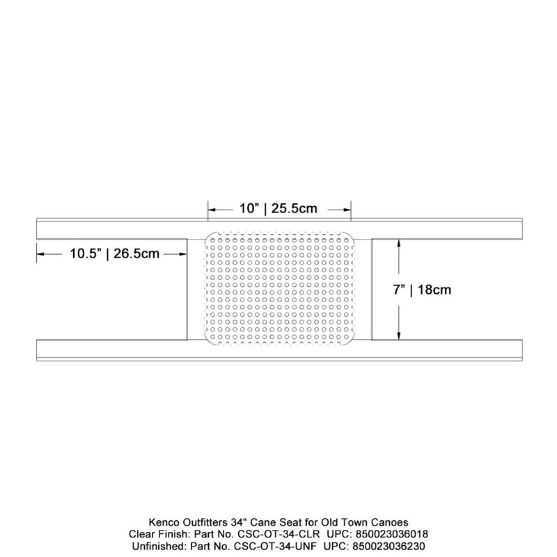 Kenco Outfitters 34" Cane Seat for Old Town Canoes - Unfinished